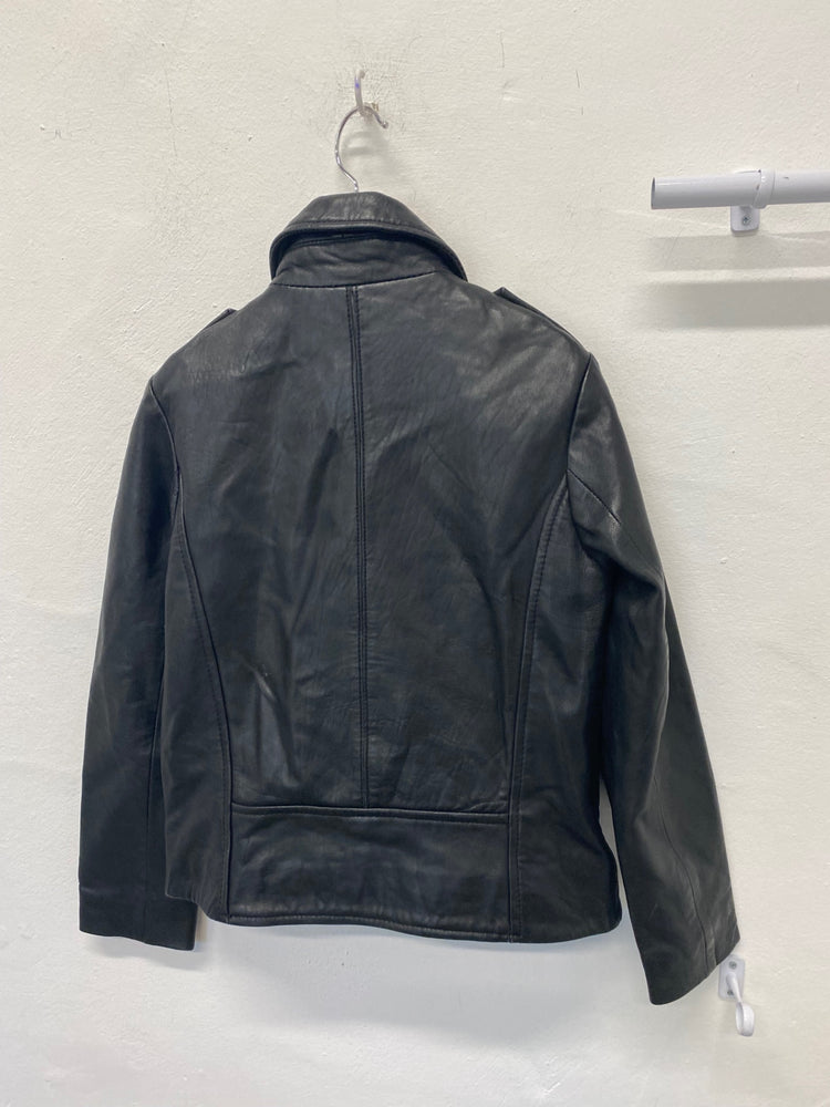 Classic Mango Leather Jacket Age 9-10 Black Girls classic BB001