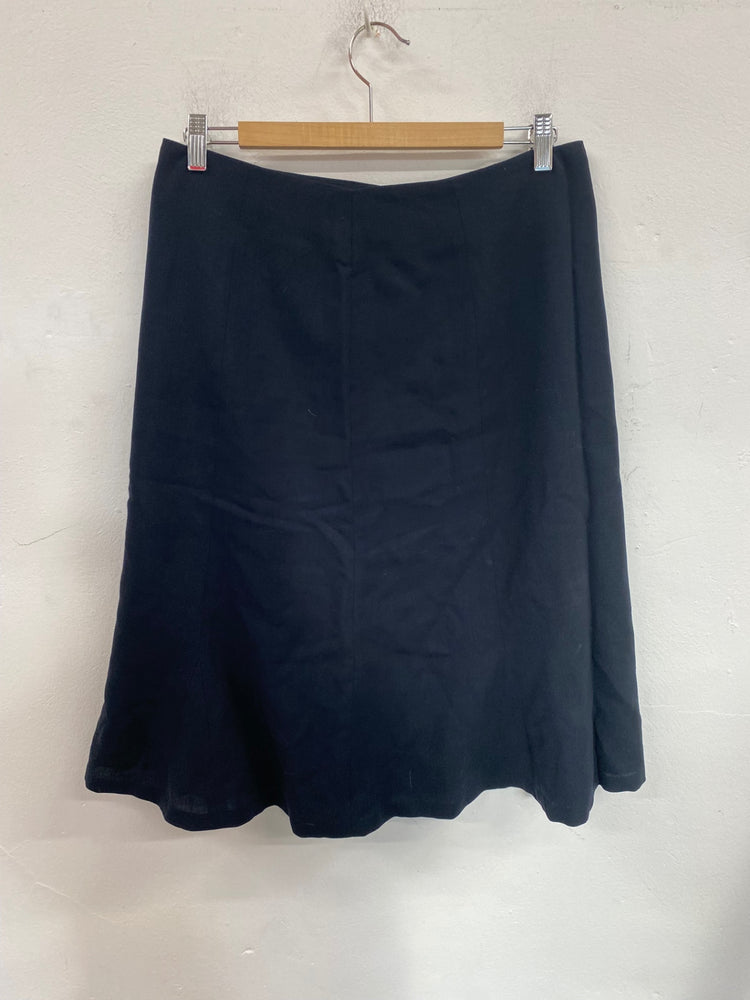 Classic Lk Bennett Skirt UK12 Navy Blue flared HM001