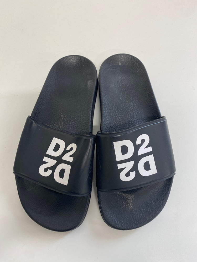 Classic DSQUARED2 Sliders uk4 Black kids BB001