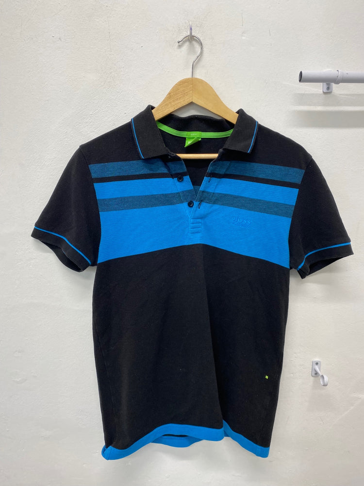 Classic BOSS Polo Shirt UKM Black and Blue slim Fit BB001