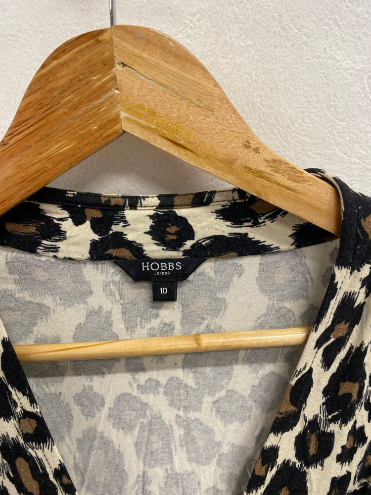 Classic HOBBS Wrap dress UK10 Leopard print (beige, black, brown)