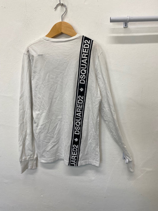 Classic Dsquared2 Long Sleeve T-Shirt Age 12 White BB001