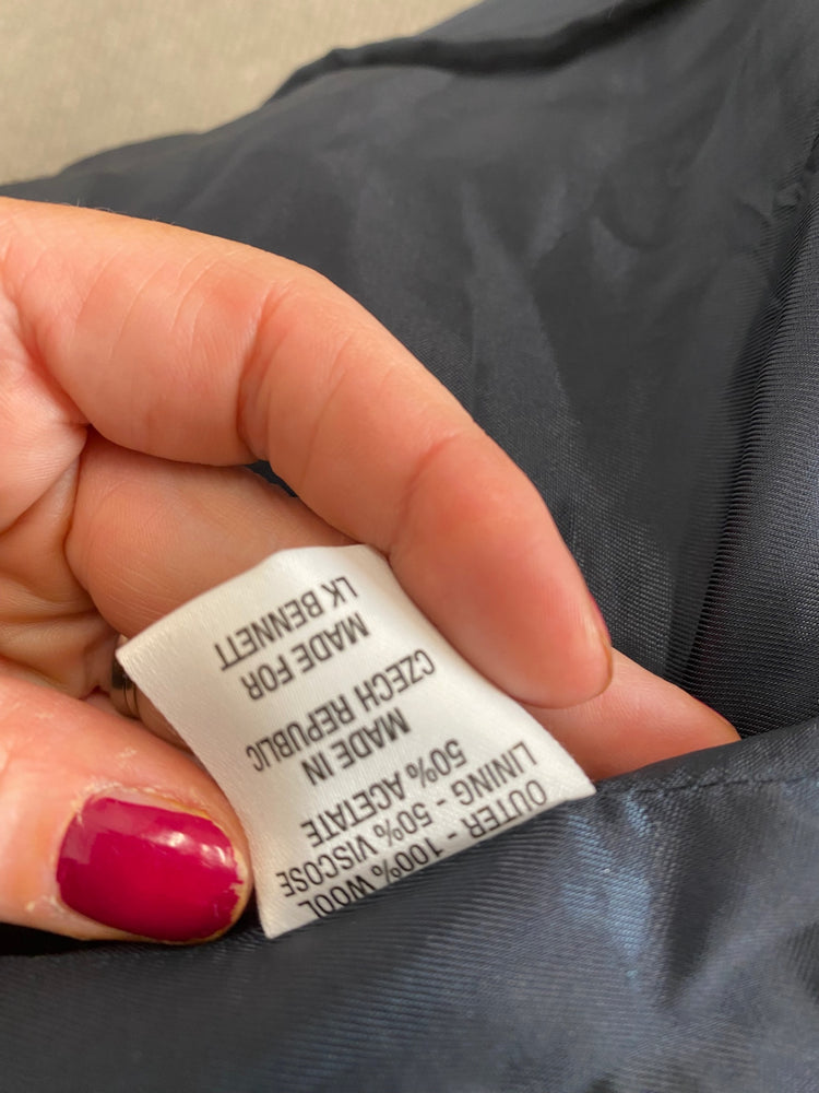 Classic Lk Bennett Skirt UK12 Navy Blue flared HM001