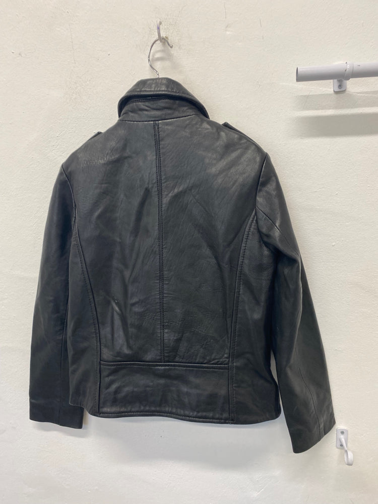 Classic Mango Leather Jacket Age 9-10 Black Girls classic BB001