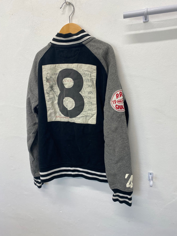 Classic Polo Ralph Lauren Varsity Jacket Age 10-12 Black Grey baseball BB001