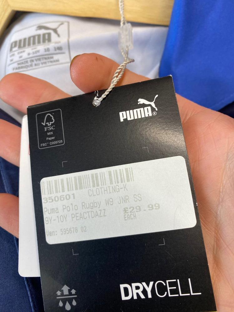 Classic Puma Rugby Polo Shirt Age 9-10 Blue & Navy BB001