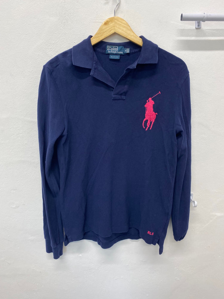 Classic Ralph Lauren Polo shirt Uk M Navy blue & Pink BB001