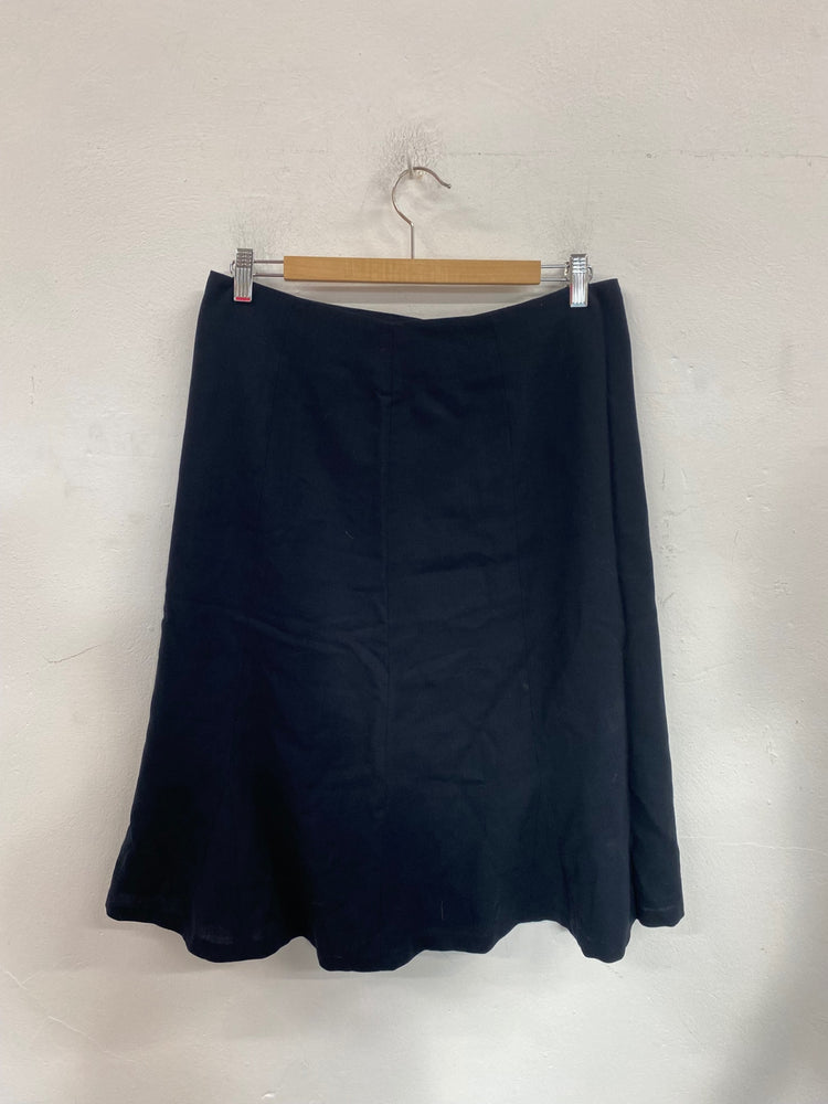 Classic Lk Bennett Skirt UK12 Navy Blue flared HM001