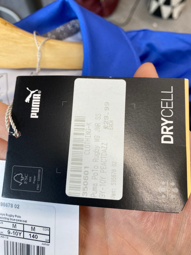 Classic Puma Rugby Polo Shirt Age 9-10 Blue & Navy BB001