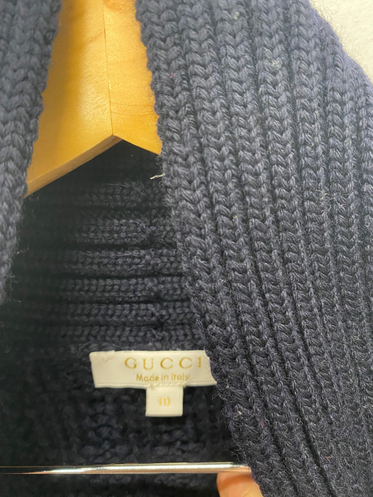 Classic Gucci Cardigan Age10 Dark Blue knit pure wool BB001