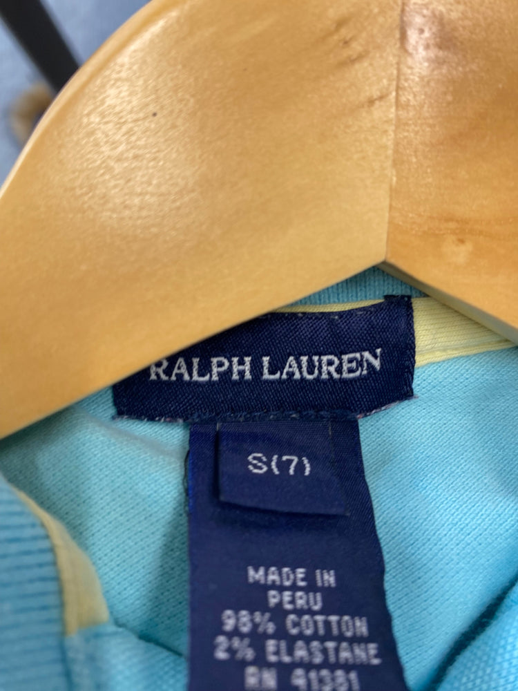 Classic Ralph Lauren Sleeveless Polo Shirt Age 7 Light Blue BB001