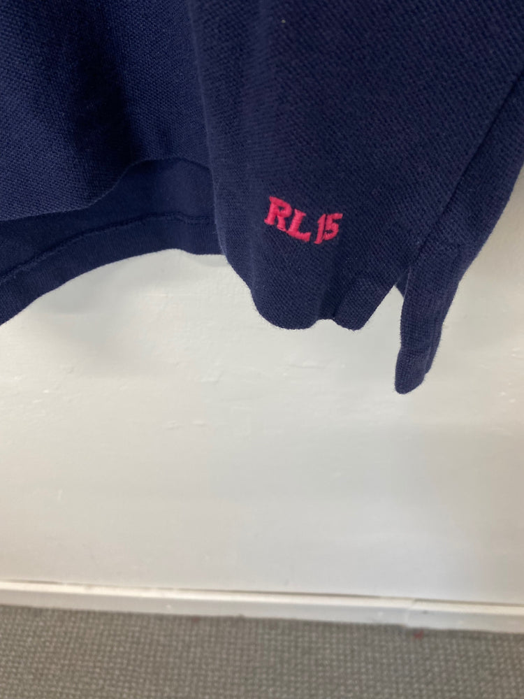 Classic Ralph Lauren Polo shirt Uk M Navy blue & Pink BB001