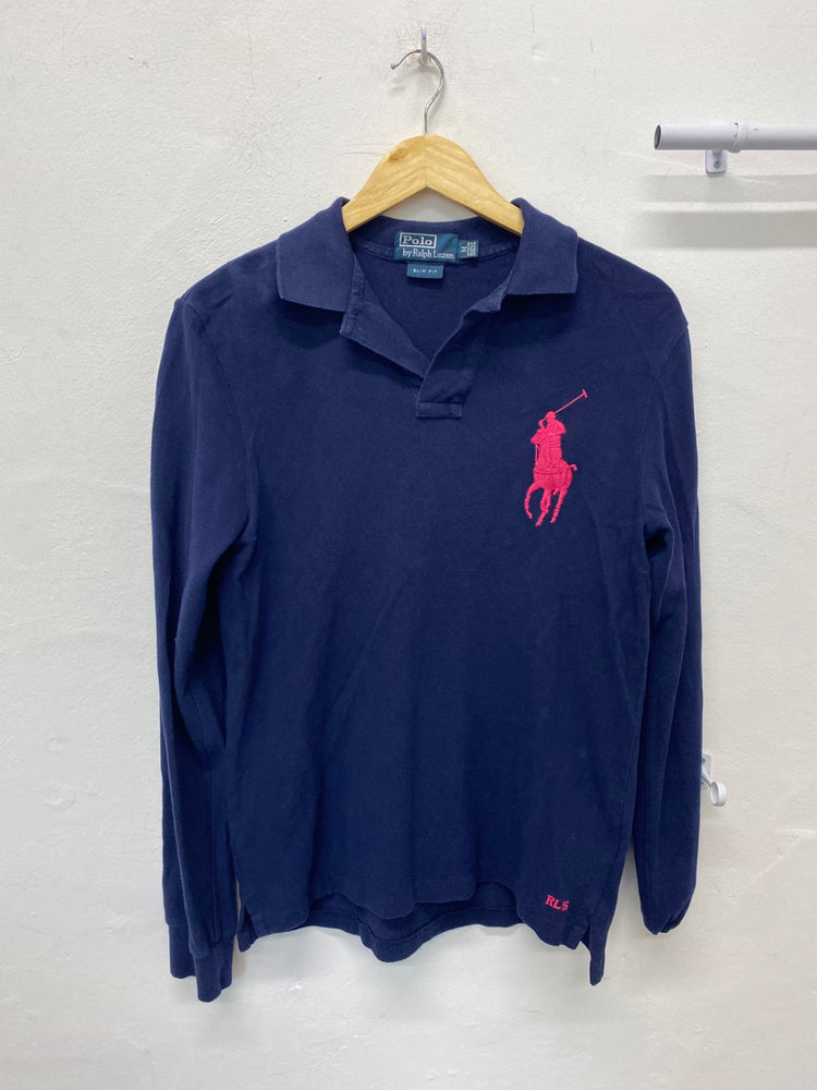 Classic Ralph Lauren Polo shirt Uk M Navy blue & Pink BB001