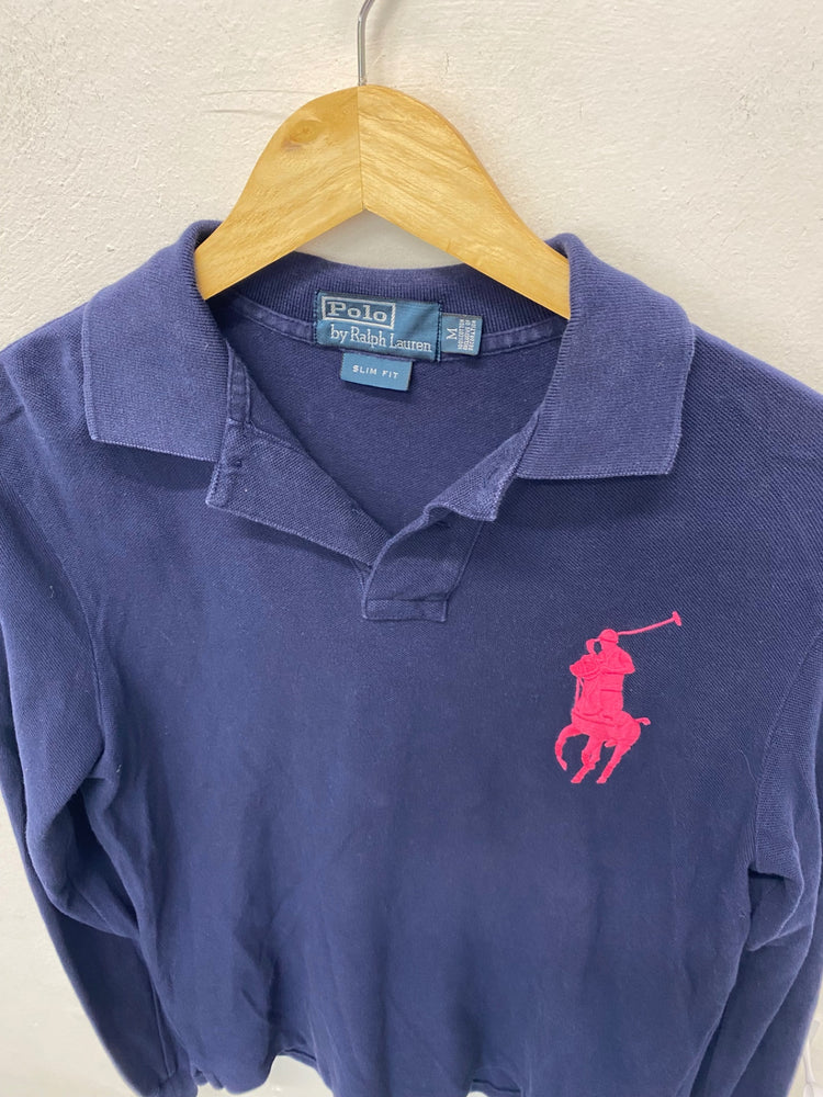 Classic Ralph Lauren Polo shirt Uk M Navy blue & Pink BB001