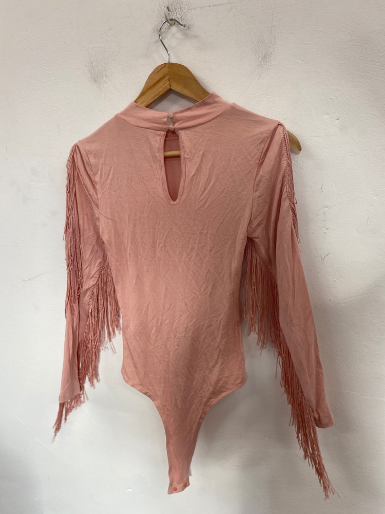 Classic Blue B Bodysuit UKS Pink tassel boho chic western HM001