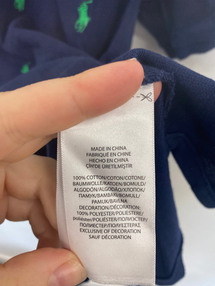 Classic Polo Ralph Lauren Polo Shirt 8 years Navy & Green Embroidery BB001