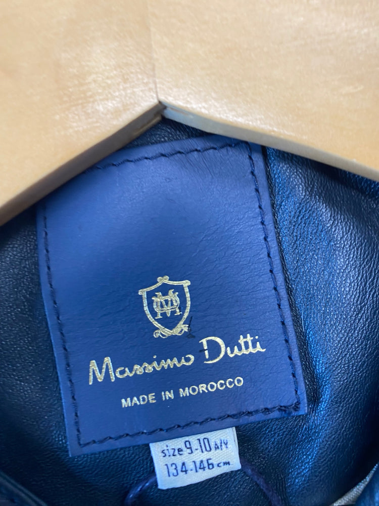 Classic Massimo Dutti Leather jacket Age 9-10 Navy Blue BB001