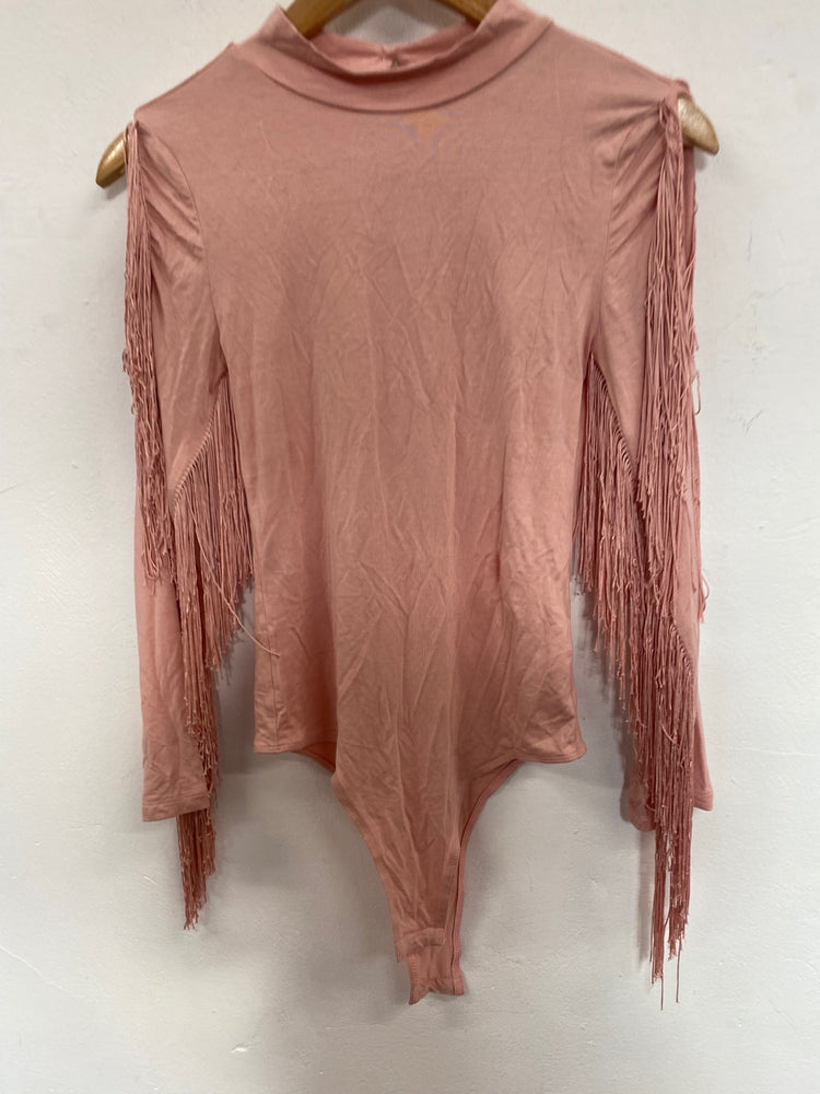 Classic Blue B Bodysuit UKS Pink tassel boho chic western HM001
