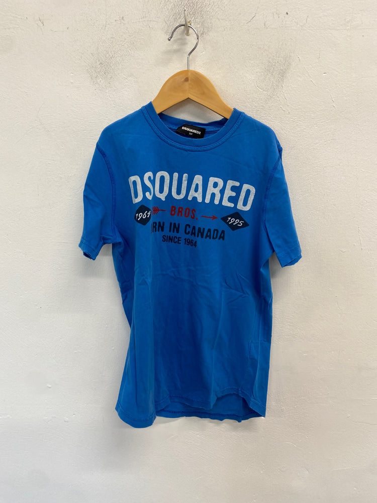 Classic Dsquared2 T-Shirt Age 12 Blue distressed BB001