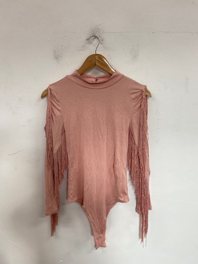 Classic Blue B Bodysuit UKS Pink tassel boho chic western HM001