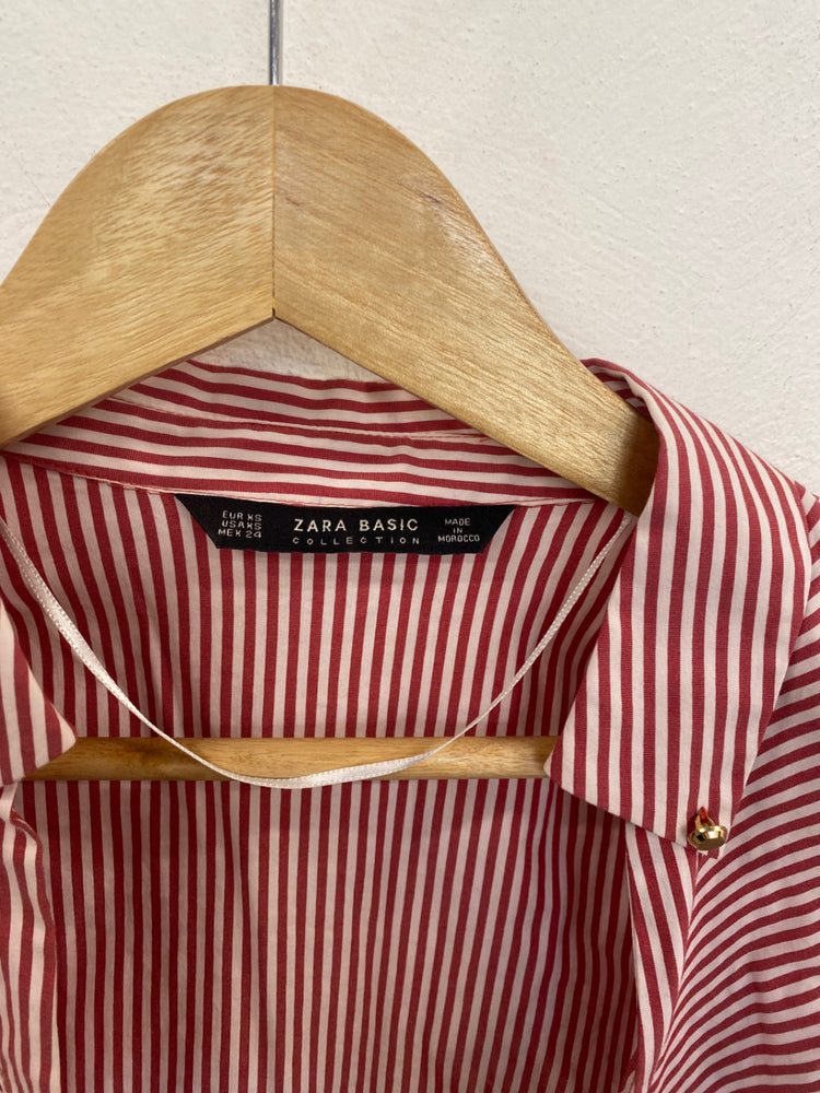 Classic Zara Shirt UK XS Red & White Stripe JB006