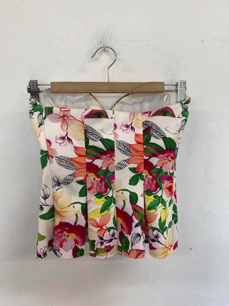 Classic Guess Strapless Top UK S Multicolour Floral JB006