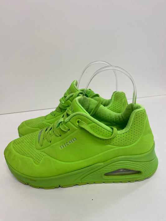 Classic Skechers Uno Night Sneakers UK3.5 Neon Green BT001