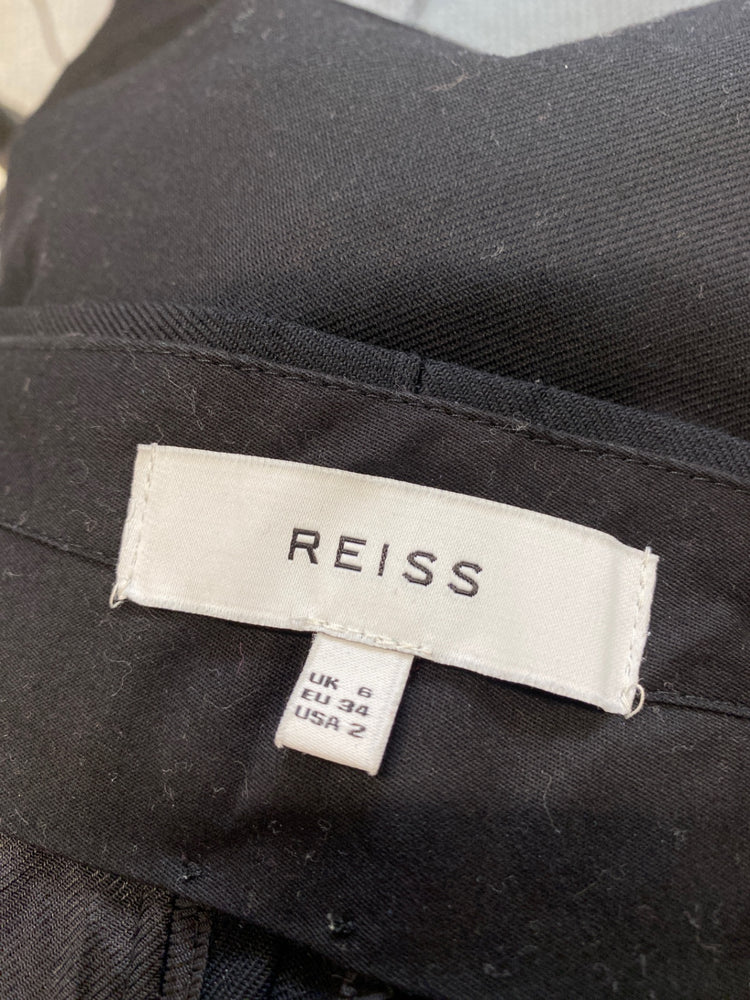Classic Reiss Tailored trousers Uk 8 Black office JB006