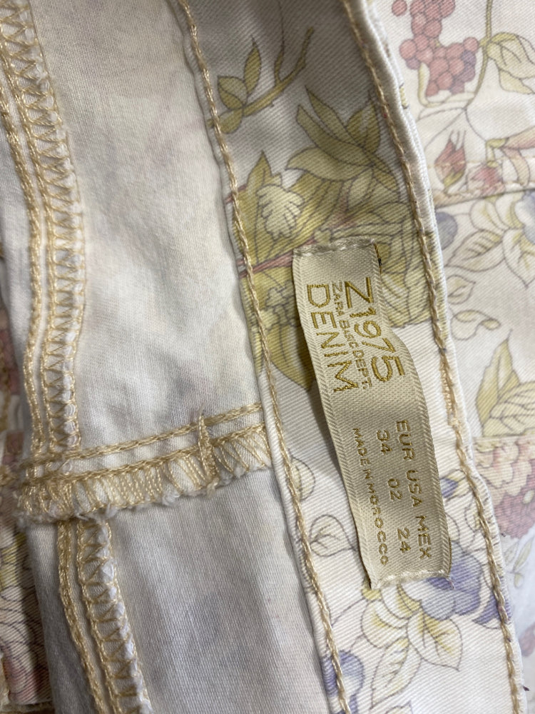 Classic Zara Skinny jeans Uk 8 Floral pastel JB006