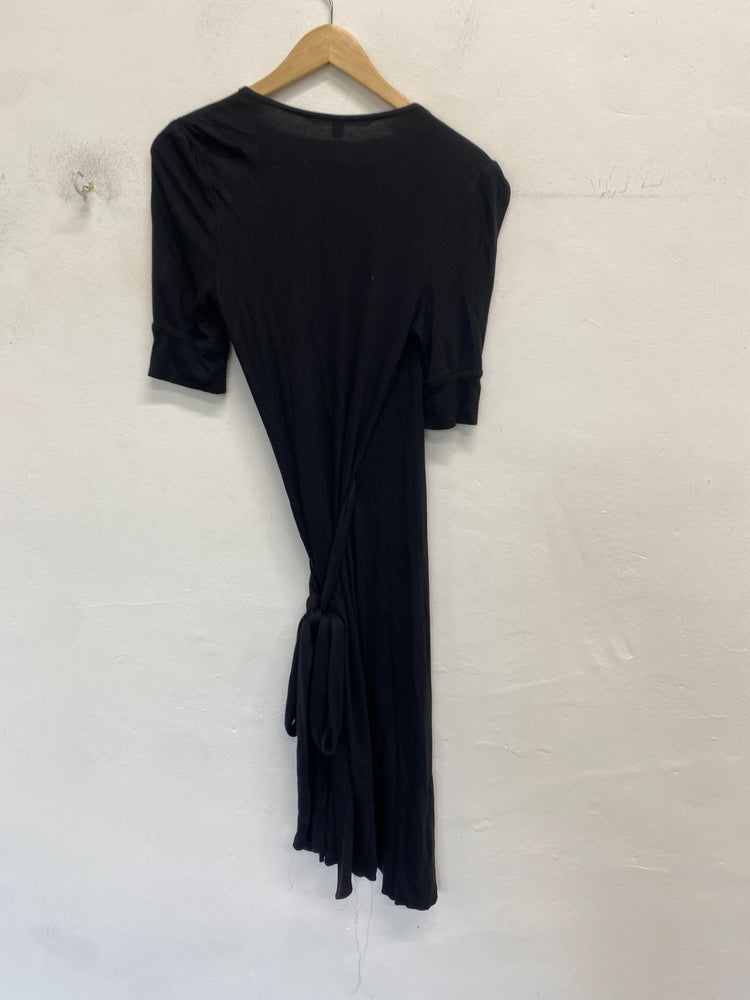Classic Diane Von Furstenberg wrap dress UK6 Black JB006
