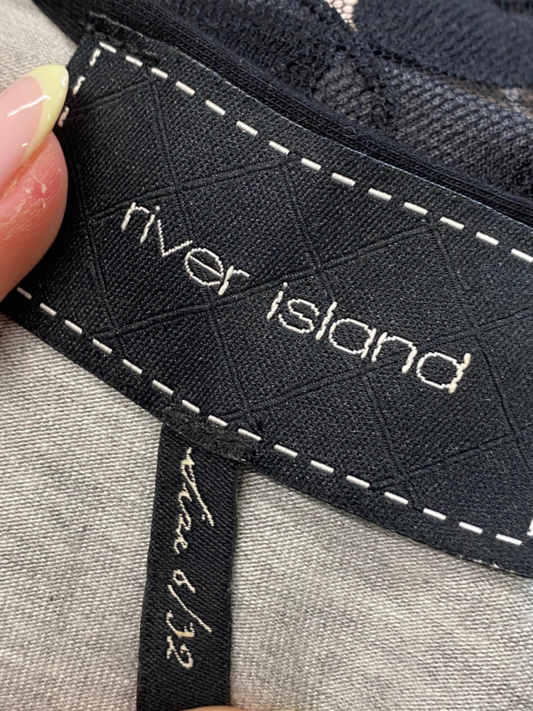 Classic River island Dress UK6 Gray lace pattern JB005