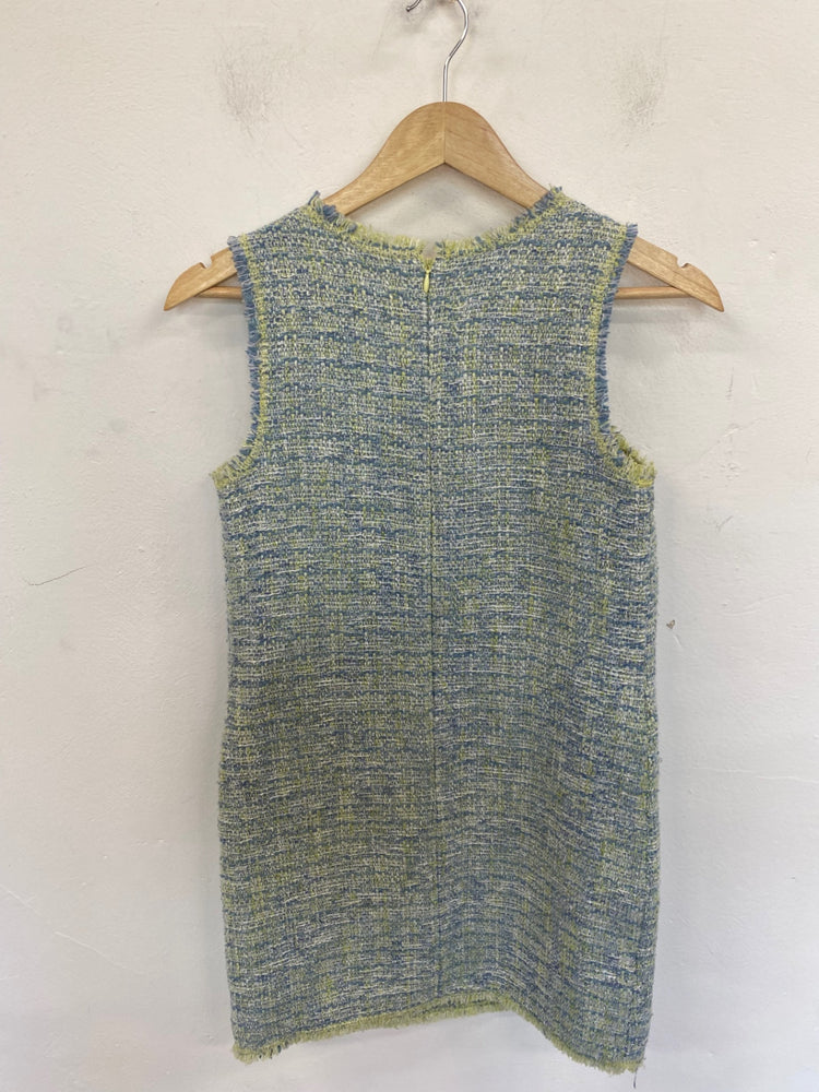 Classic Darling Mini Dress UK XS Blue & Yellow Boucle JB006