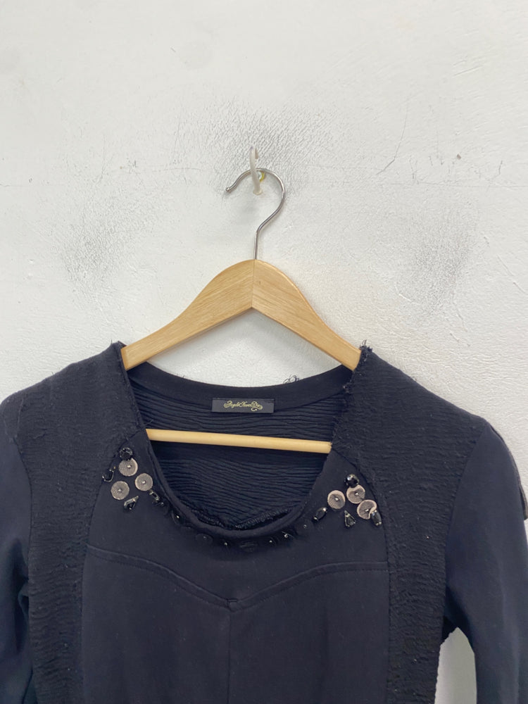 Classic Angels never die Dress UK S Black and brown drape JB006