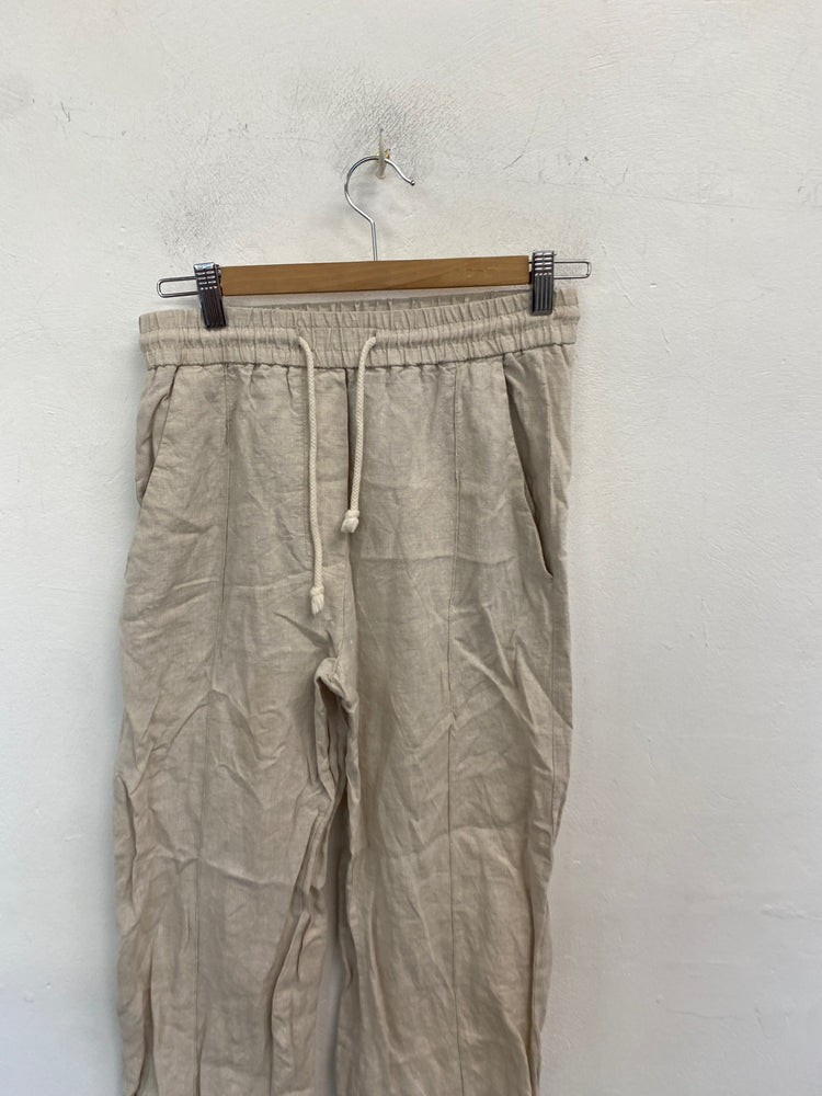 Classic Zara Wide leg trousers UK XS Beige summery JB006