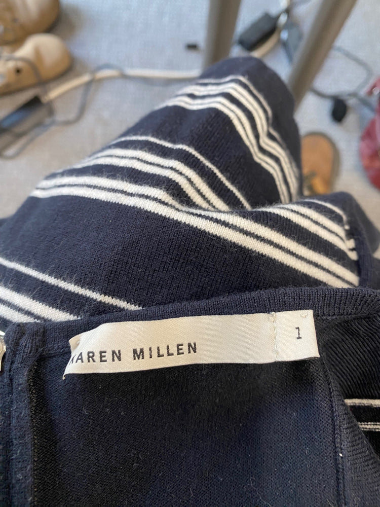 Classic Karen Millen Striped knit dress UK6 Black & white JB006