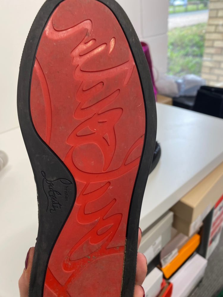 Classic Christian Louboutin Louis Junior Sneakers UK3 Black Spikes BT001