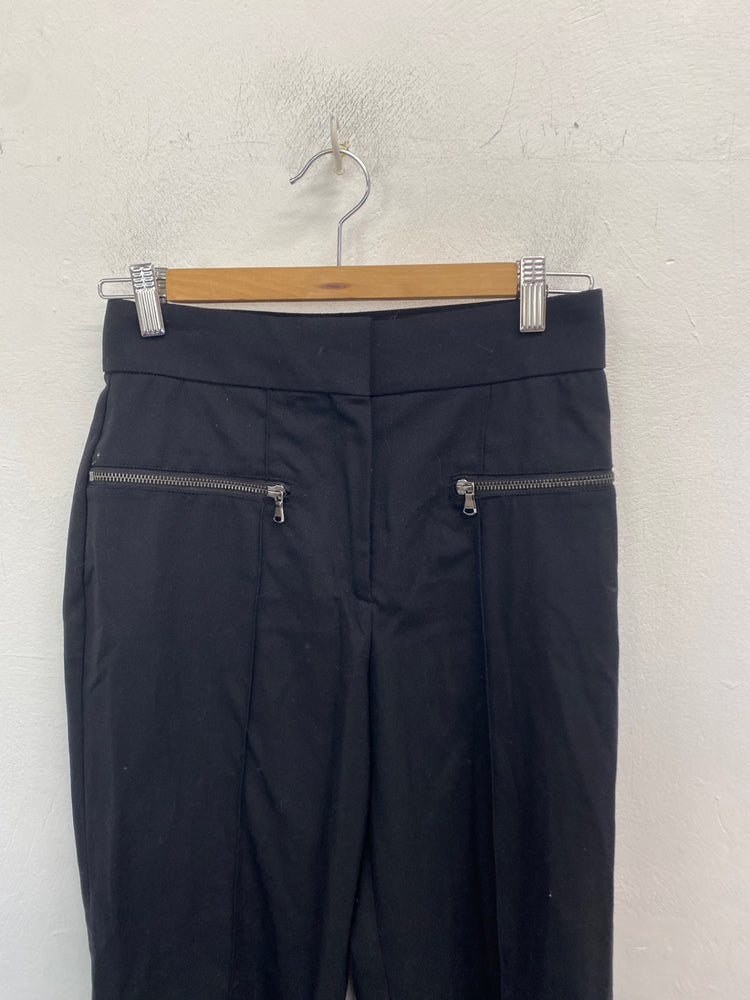 Classic Reiss Tailored trousers Uk 8 Black office JB006