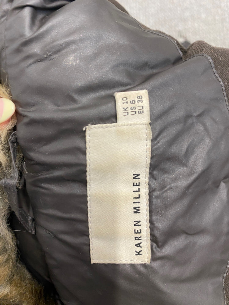 Classic Karen Millen Quilted jacket UK10 Brown