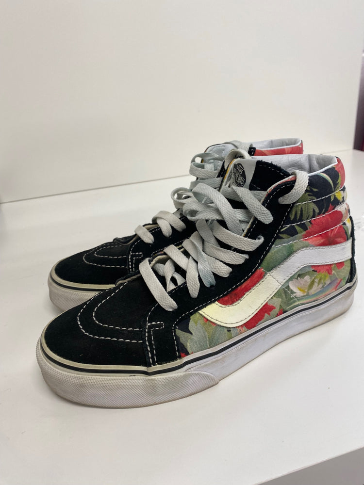 Classic Vans Sneakers UK3 Black Floral Patterns BT001