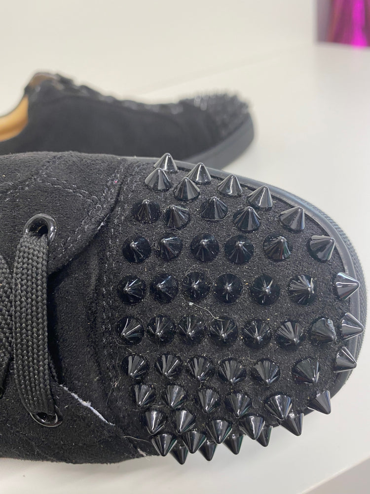 Classic Christian Louboutin Louis Junior Sneakers UK3 Black Spikes BT001