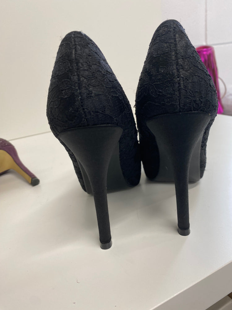 Classic Next High Heels UK3.5 Black lace occasion events stilletos BT001
