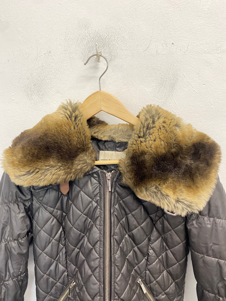 Classic Karen Millen Quilted jacket UK10 Brown