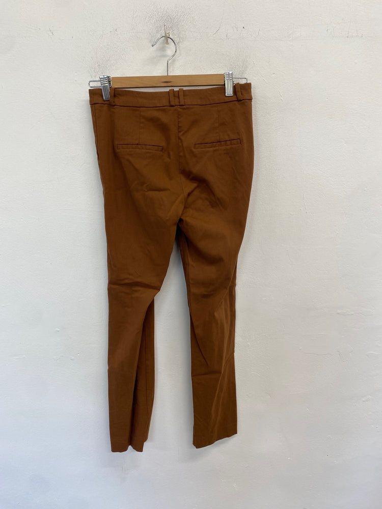 Classic Mango Straight trousers Uk 8 Brown Office JB006