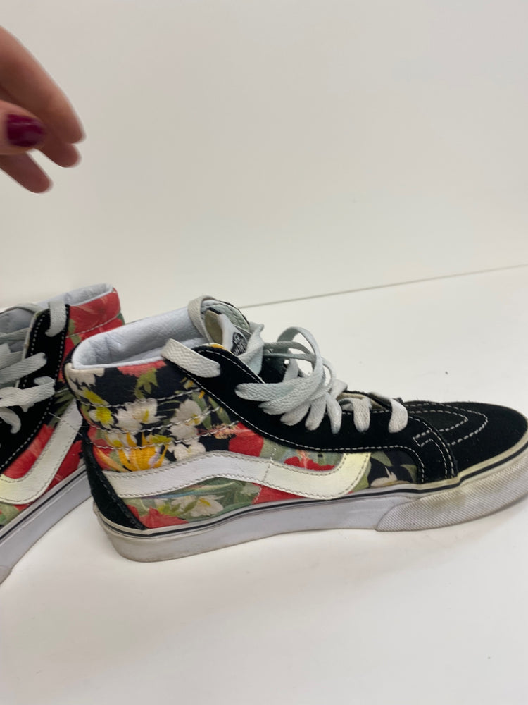 Classic Vans Sneakers UK3 Black Floral Patterns BT001