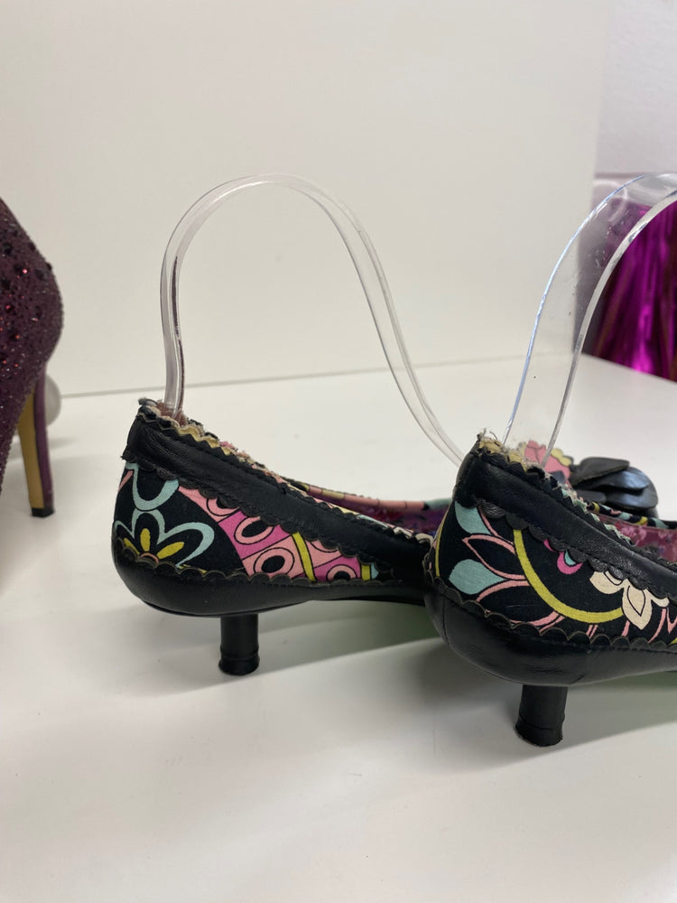 Classic Irregular Choice kitten heels UK3.5 Black Floral BT001