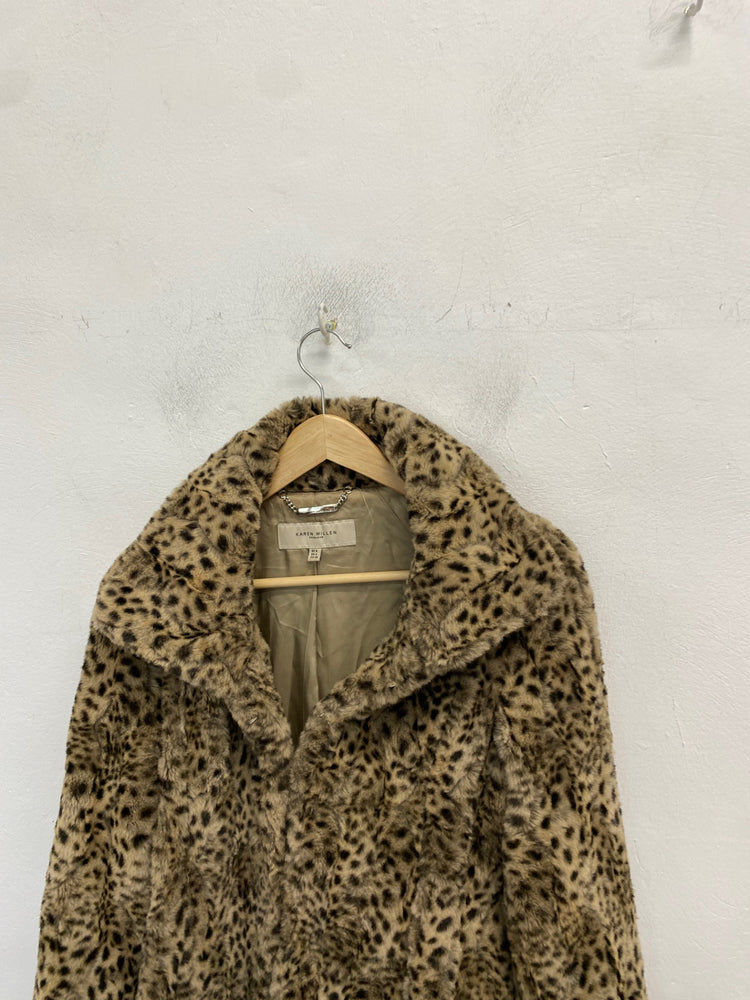 Classic Karen Millen Faux fur jacket UK8 Leopard print JB006