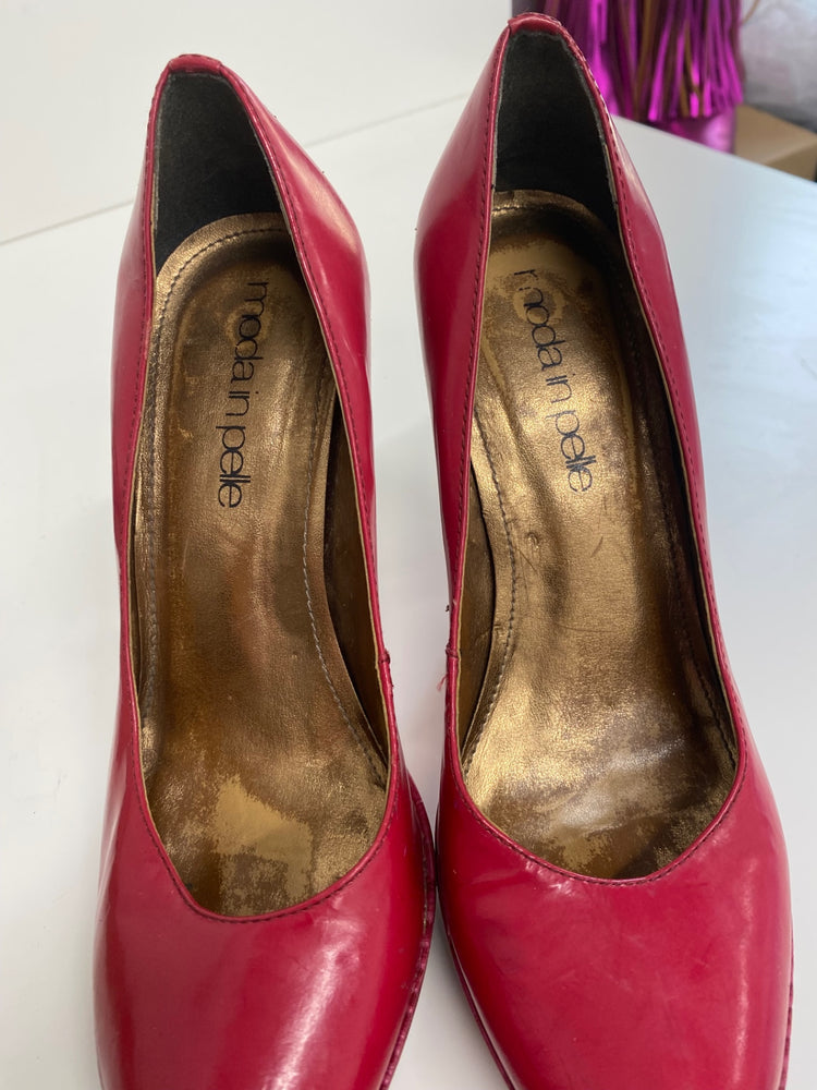 Classic Moda In Pelle High Heels UK4 Red pink Vintage BT001