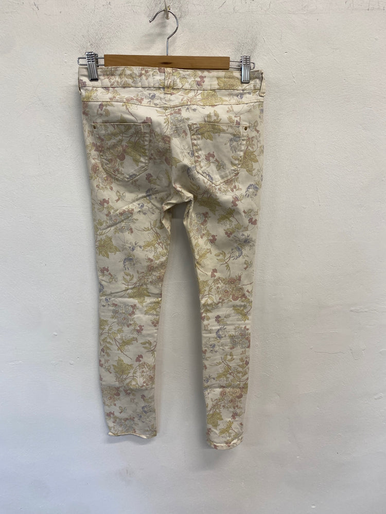 Classic Zara Skinny jeans Uk 8 Floral pastel JB006