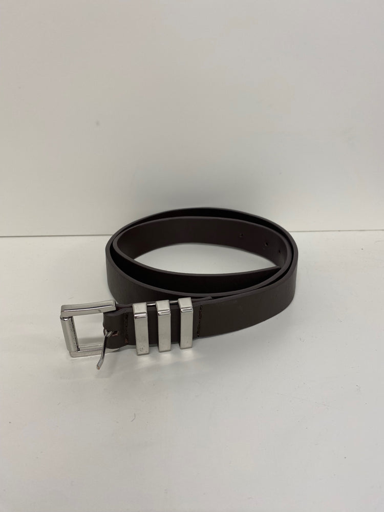 Classic Michael Kors Belt UK XS Brown leather silver hardware JB006