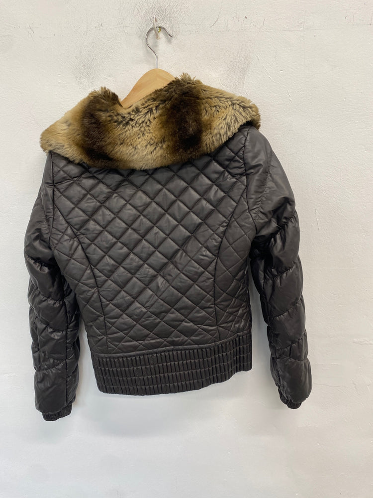 Classic Karen Millen Quilted jacket UK10 Brown